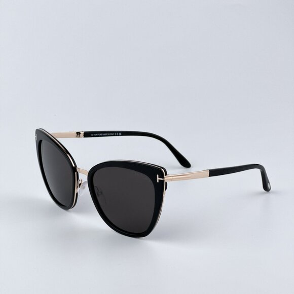 Tom Ford Women BRAND NEW Sunglasses SIMONA Black Gold Smoke Cat Eye FT0717 01A - Picture 5 of 12